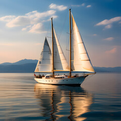 sailboat in the sea, ai-generatet