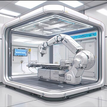 Explore the Future of Medicine with this Futuristic Hospital Room Stock Image