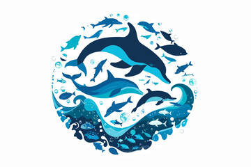 fish in the ocean world ocean day concept isolated on transparent background 