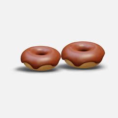 chocolate donuts isolated on white