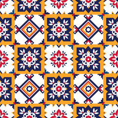 Obraz premium Pattern seamless design, wallpaper, flower, fabric, carpet, mandalas, clothing, wrapping, sarong, tablecloth, shape, geometric pattern, ethnic pattern, traditional. illustration