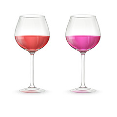 pair of glasses of red wine