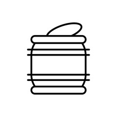 Canned food outline icons, minimalist vector illustration ,simple transparent graphic element .Isolated on white background