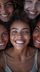 Fototapeta premium Portrait of diverse people, ai