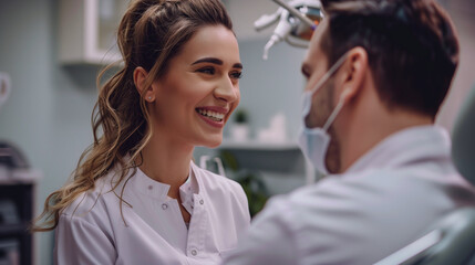 Obraz premium portrait of a smiling doctor, ai