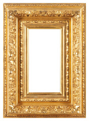 Patterned wide picture frame on a transparent background, in PNG format.