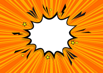 Dynamic cartoon explosion cloud, design elements for pop art projects