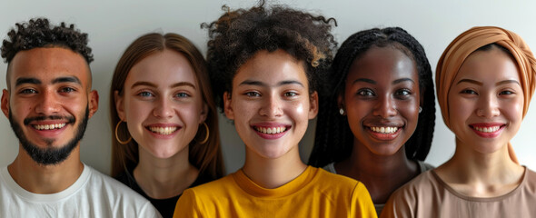 Diverse Group of Smiling Young People Portrait