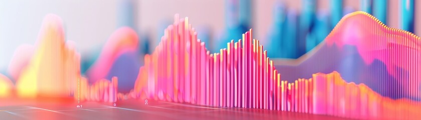 3D render icon Line graph tracking energy consumption with a playful narrative icon 3d analysis - obrazy, fototapety, plakaty