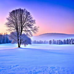 winter landscape, ai-generatet