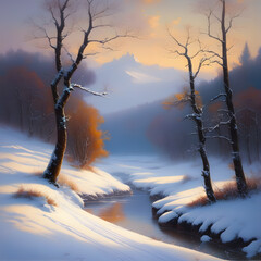 winter landscape, ai-generatet