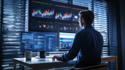 Fototapeta premium Big Data Analytics for Business Growth, Analyze the role of big data analytics in driving business insights, decision - making, and competitive advantage
