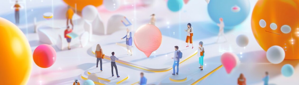 icon Scatter plot with cute creatures interacting on a solid background icon business