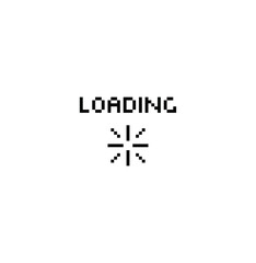 loading 8 bit icon vector Pixel art loading bar for game 