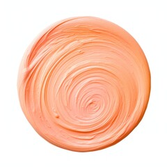 Peach thin barely noticeable paint brush circle background pattern isolated on white background