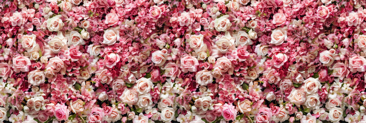Vibrant Pink Roses Background - A Sea of Blossoming Flowers