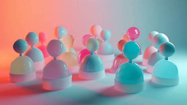 icon Scatter plot with cute creatures interacting on a solid background icon business