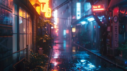 neon lights in the alley