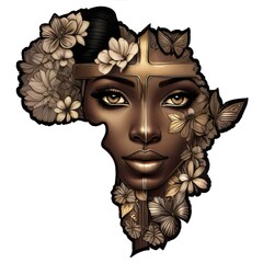 Black woman face art