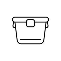 Lunch box outline icons, minimalist vector illustration ,simple transparent graphic element .Isolated on white background