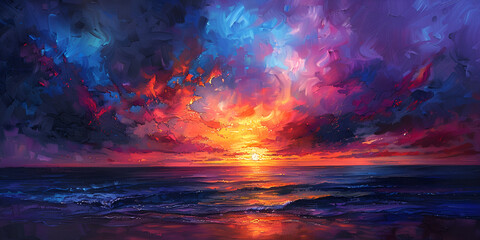 colorful sunset. generative ai 