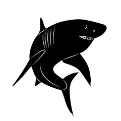 shark with teeth logo silhouette on a white background vector