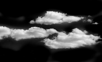 White cloud on a black background, Clean and minimalistic design for designers. Contrast a white...