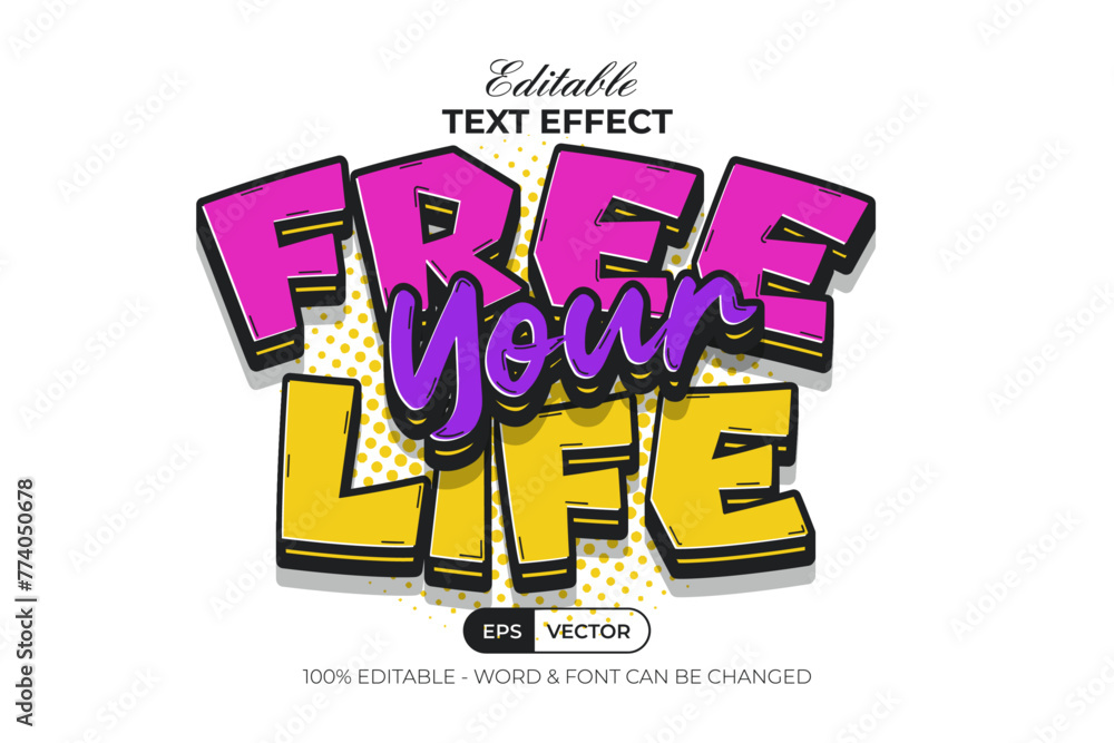 Poster quote text effect colorful style. editable text effect.