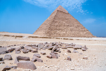 Fototapeta na wymiar Giza Plateau, Pyramids of Egypt, Great Pyramid, History of Ancient Egypt