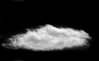 The contrast of the white cloud against the black background creates a striking visual effect....