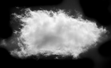 White cloud on black background, Clean and minimalistic design creating an elegant look. Ideal for displaying a design against a dark background. Ideal for highlighting details and colors