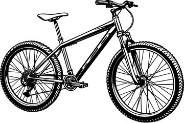 mountain-bike-in-3-4-perspective accurate vector illustration 