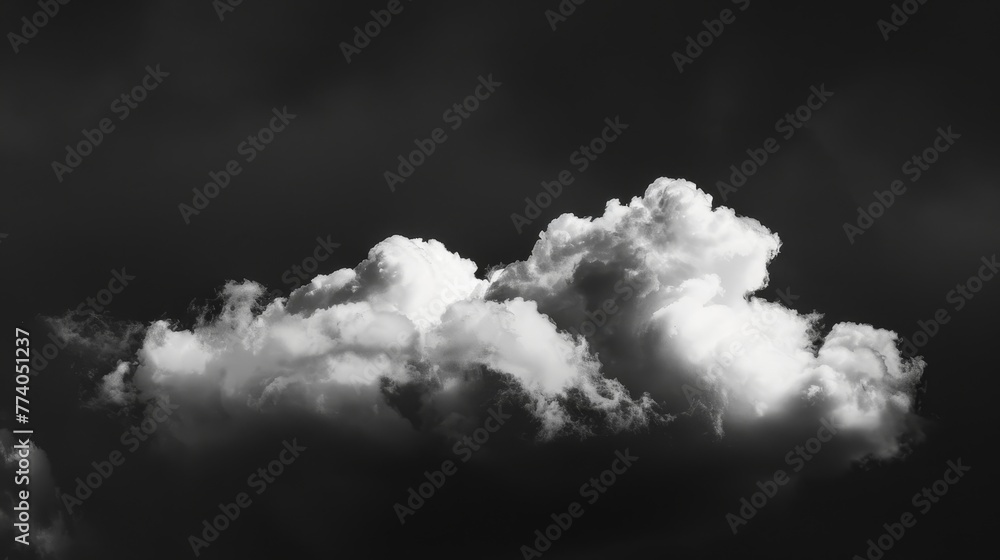 Aufkleber dark cloud isolated on a black background and texture. one white cloud isolated on a black backgroun