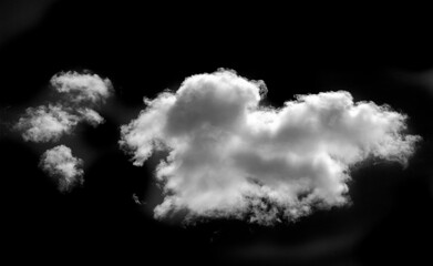 White cloud on a black background. Stunning contrast for an attractive design. Clean and minimalist...