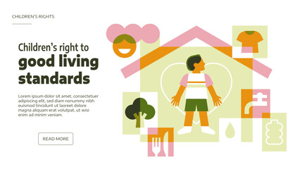 Fototapeta premium Children's right to good living standards