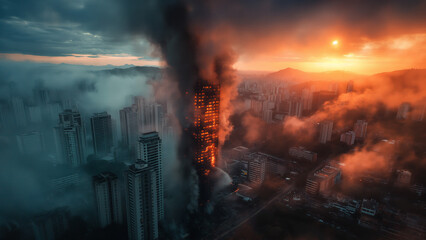 Obraz premium Catastrophic fire.