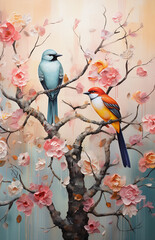 Acrylic Birds Painting - 774053810