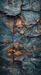 The rough, uneven surface of natural stone, with variations in color, pattern, and depth creating a rugged beauty created with Generative AI Technology