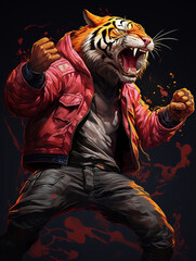 Tiger Street Fighter Painting