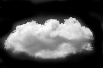White cloud on a black background. Stunning visual contrast with white cloud on black background....