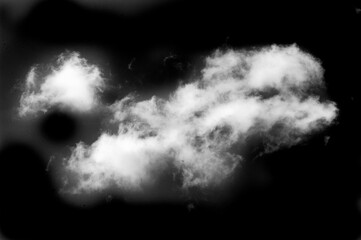 White cloud on a black background. Stunning contrast of colors. Unique and attractive design....