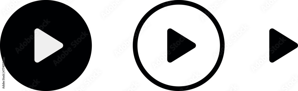 Aufkleber play button icon sheet, multiple state of icons for mockup on transparent backdrop. digital web edit