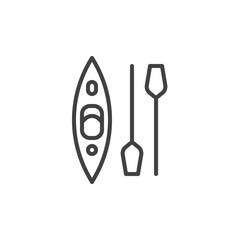 Kayaking line icon