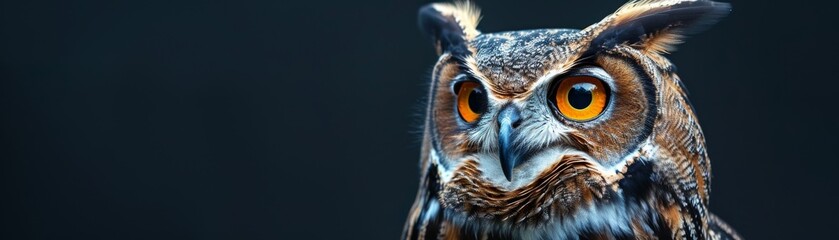 Miniature 3D owl wise and staring
