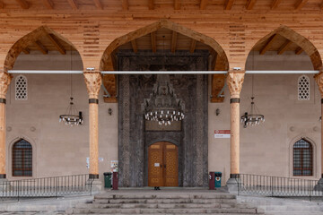 Afyonkarahisar Pasha Mosque with wooden columns and porticoes