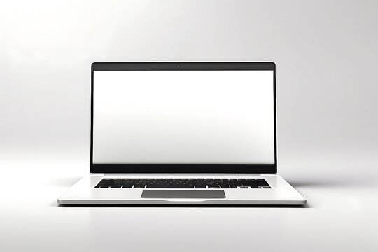 Laptop mockup isolated on white background. 3D rendering.
