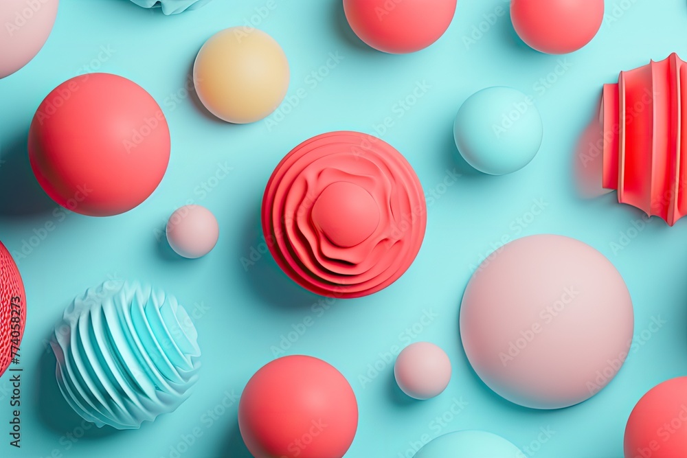 Fototapete minimalist 3d background with geometric patterns, sleek 3d backdrop adorned with minimalist geometri