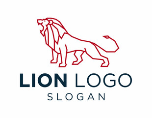 Logo about Lion created using the CorelDraw application. on a white background.