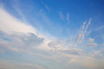 Blue sky with clouds, natural background. 