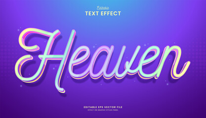 decorative colorful heaven editable text effect vector design